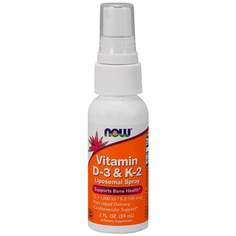 Vitamin d3 spray with vitamin k2 in mct oil. Now Foods Vitamin D-3 K-2 Liposomal Spray D-3 1 000 IU K-2 ...