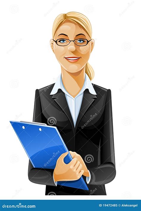 Beautiful Business Woman With Clipboard Stock Vector Illustration Of