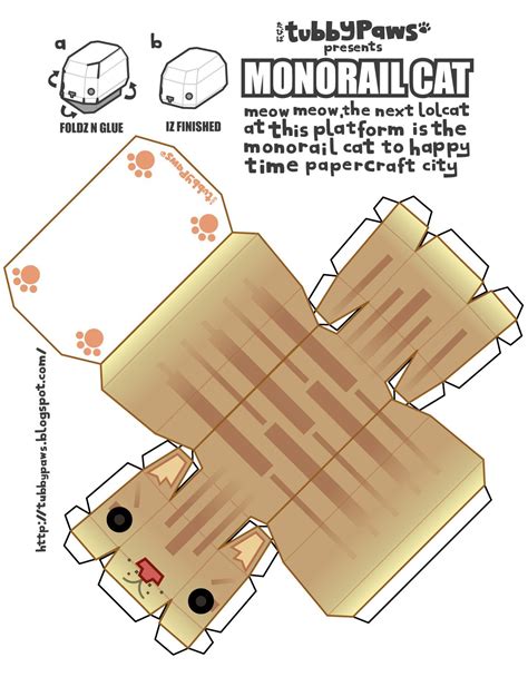 Monorail Cat Paper Doll Template Paper Toys Template Paper Dolls