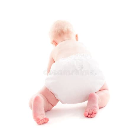 Baby Crawling Stock Image Image Of Diapers Isolated 34812505