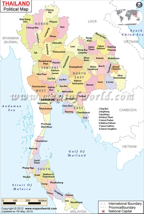 Political Map Of Thailand Thailand Provinces Map