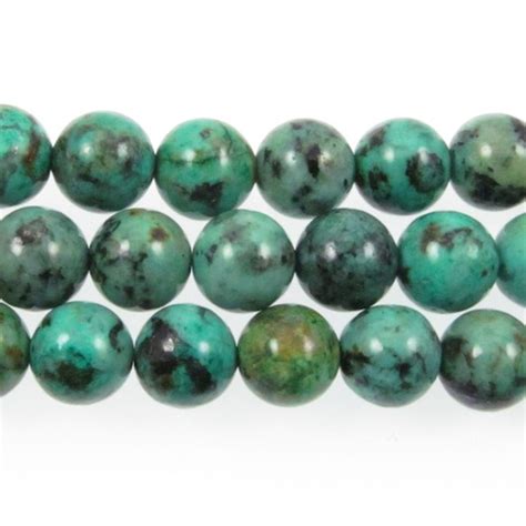 8mm Round African Turquoise Stone Bead Blue Green With