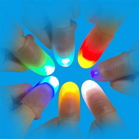 4pcs magic trick props funny novelty gag led light flashing fingers