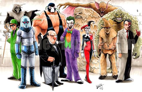 Batman Rogues Gallery W/ Joker, Harley Quinn, Penguin, Killer Croc