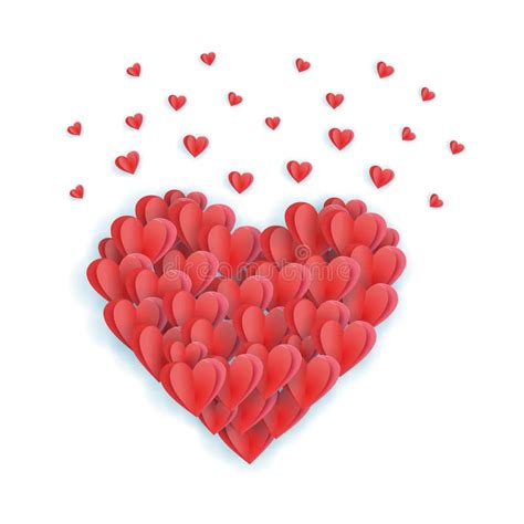 Big Valentine`s Heart Decorative Heart Background With Many Valentines