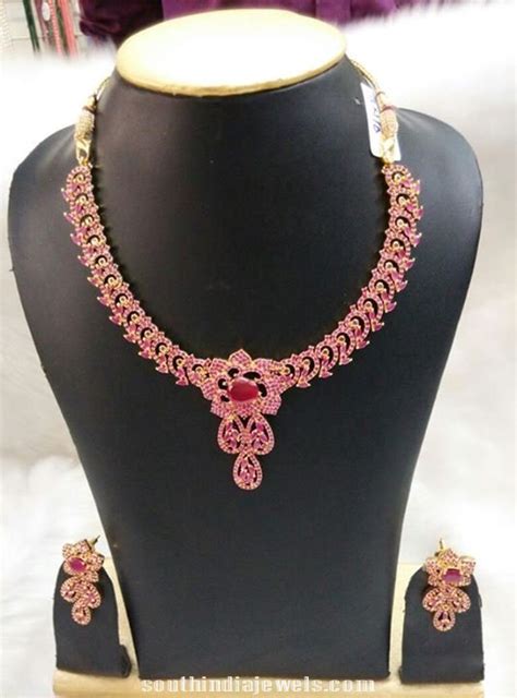 Latest Imitation Ruby Necklace Model South India Jewels