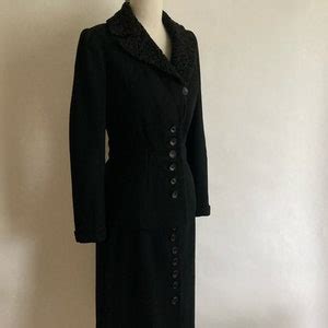 S Bonwit Teller Fifth Ave New York Black Wool Suit With Etsy