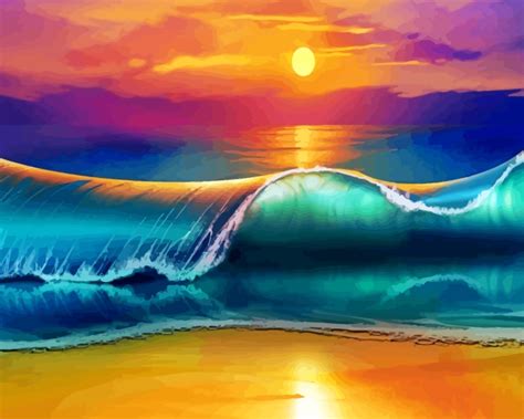 Sunset Ocean Waves Paint By Numbers Numeral Paint Kit