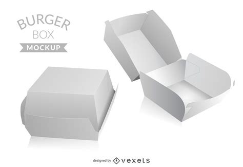 burger box mockup vector