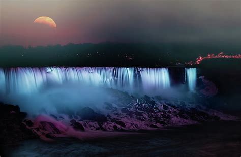 Moon Over Niagara Falls Photograph By Jackie Sajewski Fine Art America