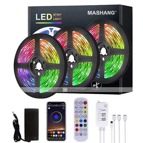 49ft 5050 Rgb Led Strip Light Smd Bluetooth Tape Lights Color Changing