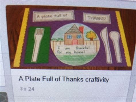 Plate Full Of Thanks Thanksgiving Placemat Craftivity Placemats