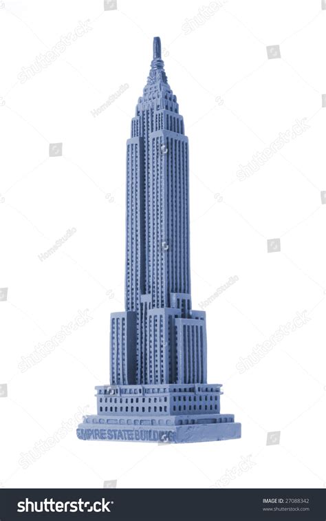 Empire State Building Souvenir On White Background Stock