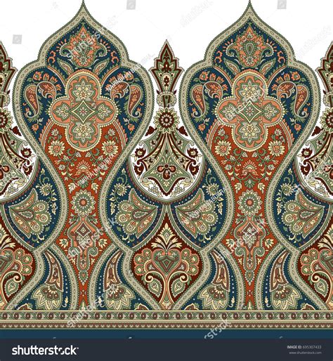 Seamless Traditional Indian Motif Textile Prints Design Digital