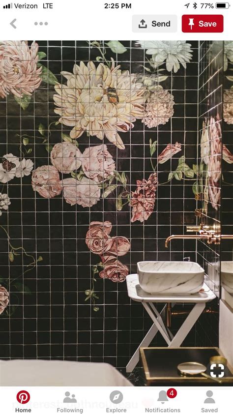 Bathrooms Floral Tiles Bathroom Interior Design Decorative Tile