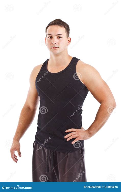 Young Sportsman Standing With Hand On Hip Stock Photo Image Of Male