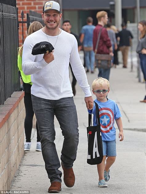 Saving the world from boredom. Chris Pratt looks cheery after Sunday church with son Jack | Daily Mail Online