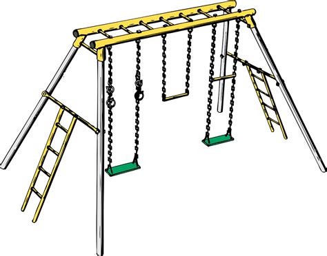 Swing Jungle Gym Playground Child Outdoor Playset Swingset Clipart