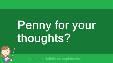penny for your thoughts youtube
