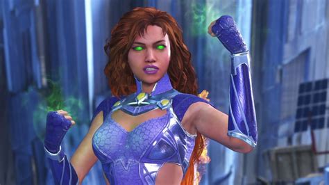 injustice 2 starfire dlc character gameplay and combos with kory anders alternate costume youtube
