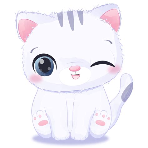 Cute Kittens Vector Hd Images Cute Kitten In Watercolor Illustration