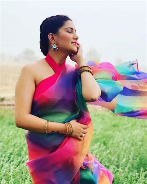 Bigg Boss 11 Contestant Sapna Choudhary Rainbow Saree Look Is Setting