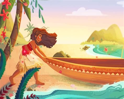 Disney Moana Princess Paint By Numbers Pbn Canvas