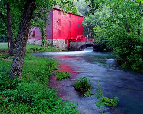 The Old Red Mill At Alley Spring State Park In Missouri Photograph By