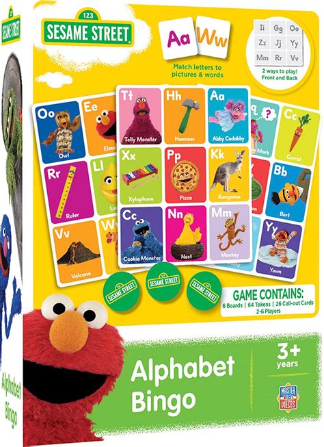 Masterpieces Juegos Para Niños Sesame Street Alphabet Bingo Yaxa Store