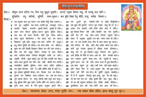 Hanuman Chalisa Hindi For Print Purpose Hanuman Chalisa Phone Wallpaper For Men Hanuman