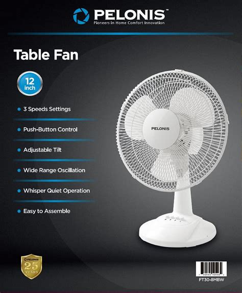 Mainstays Speed Oscillating Table Fan Ft Mbw White