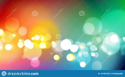 Abstract Bokeh Light On Colorful Background Stock Vector Illustration