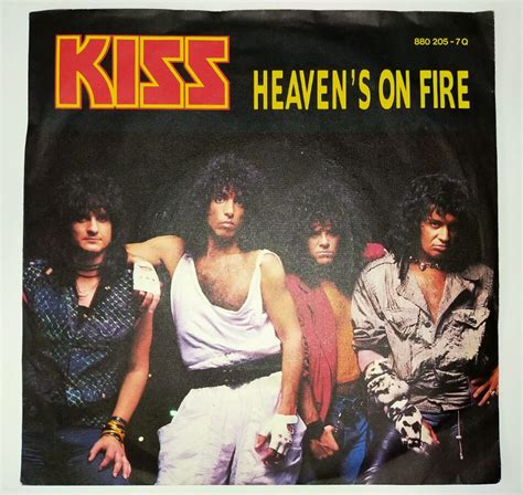 kiss 7″ single heaven s on fire germany eulenspiegel s kiss collector shop