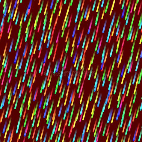 Compact Square Format Design Diagonal Colourful Falling Rain Rainbow