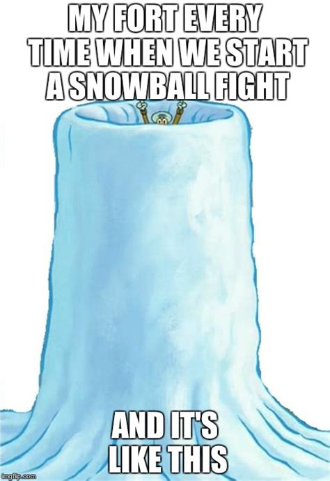 Squidward Snowball Fight