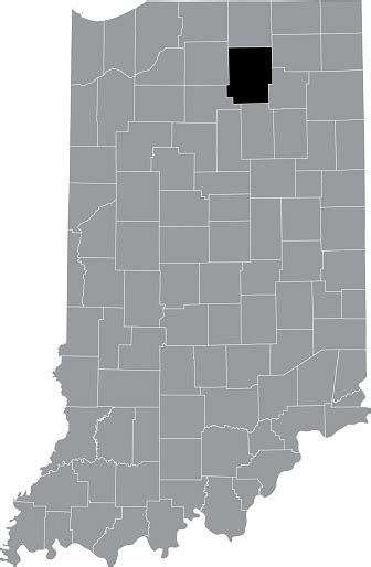 Location Map Of The Kosciusko County Of Indiana Usa向量圖形及更多位置描述圖片 Istock
