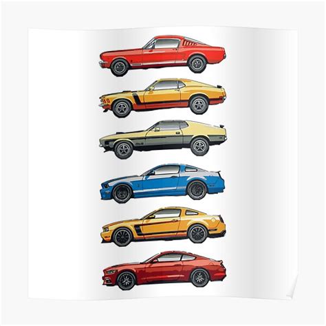 Mustang Evolution Poster For Sale By Alex D88 Redbubble