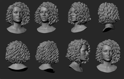 Artstation Female Head With Curly Hair Resources