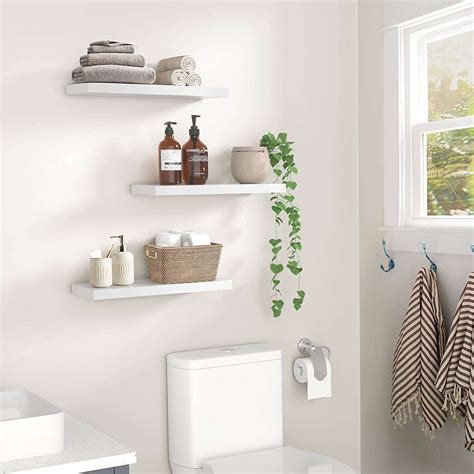 Floating Shelves Is A Trick For Creating Storage In A Small Bathroom