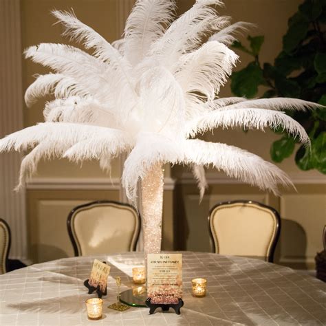 Gatsby Feather Centerpieces Feather Centerpieces Table Decorations