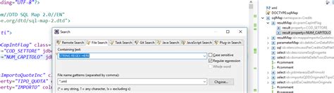 java - Looking for query in xml file using regex in eclipse - Stack