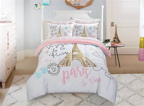 Mainstays Kids Paris Bed In A Bag Bedding With Reversible Comforter