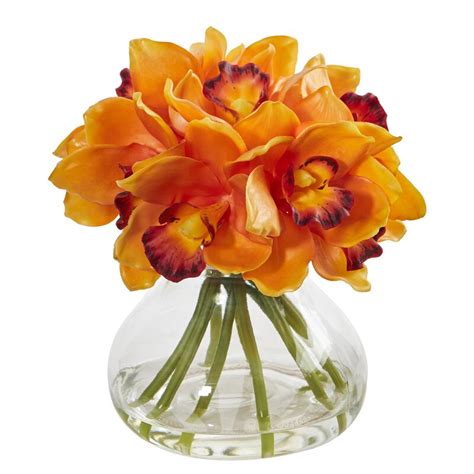 Primrue Cymbidium Orchids Floral Arrangement In Vase And Reviews Wayfair