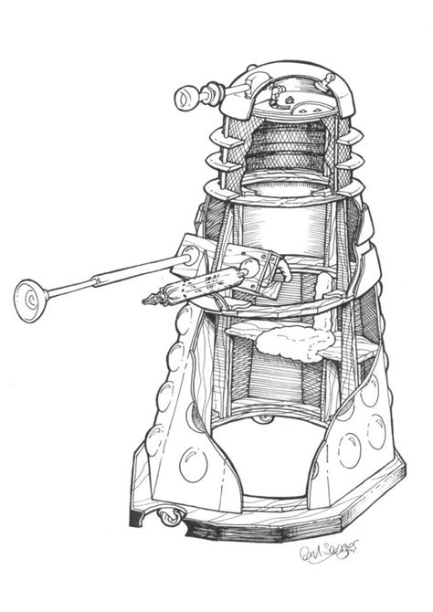 Dalek Cutaway Drawing By Carl Seager On Deviantart Dalek Cutaway