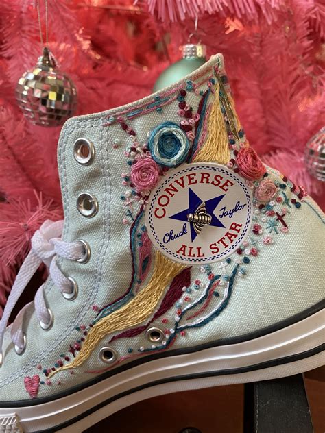 Converse Embroidery Embroidered Converse Denim Embroidery Cute