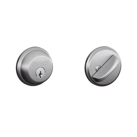 Schlage Satin Chrome Single Cylinder Deadbolt B60n 626 The Home Depot