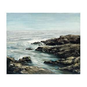 Original Fine Art Painting Bass Rocks Massachusetts Painting By G Linsenmayer Fine Art America