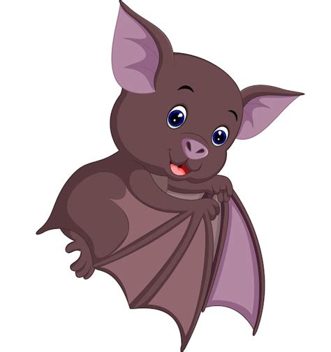 Cute Bat Cartoon Premium Vector
