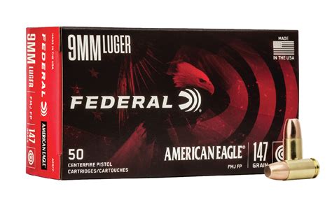 Shop Federal 9mm 147 Gr Fmj Flat Point American Eagle 50box For Sale
