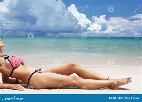 Beautiful Legs On The Beach Stock Image Image Of Blue Long